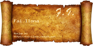 Fai Ilona névjegykártya